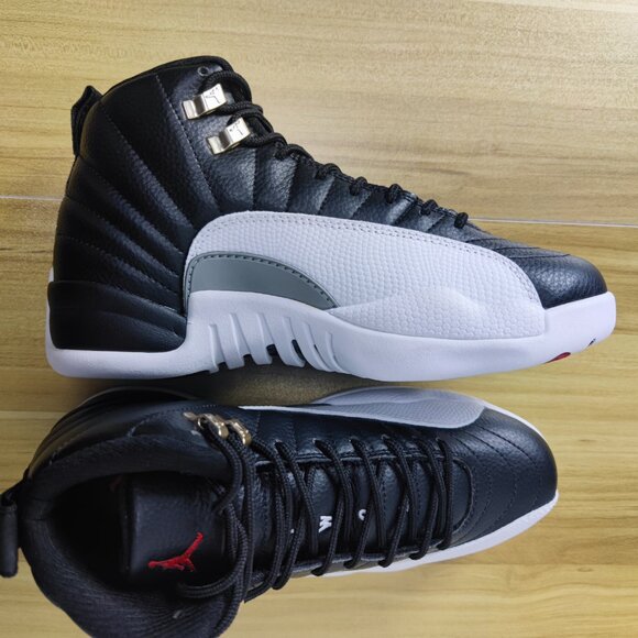 White and black, Jordan Brand, AJ12 sneakers, size 13.5 - Picture 2 of 5